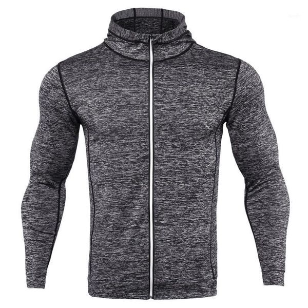 

fashion men hoodies compression hoody sweatshirts mens quick-drying jersey male breathable exercise hooded jacket coat1, Black
