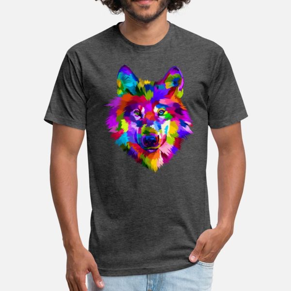 

colorful wolf t shirt print custom tracksuit hoodie sweatshirt