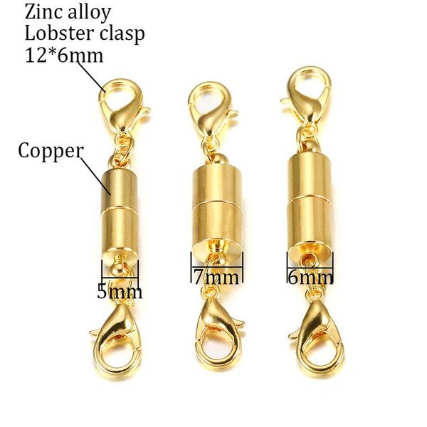 

5pcs/lot lobster clasp metal copper magnetic connectors for diy leather bracelets necklace jewelry making findings wmtvuz, White;red