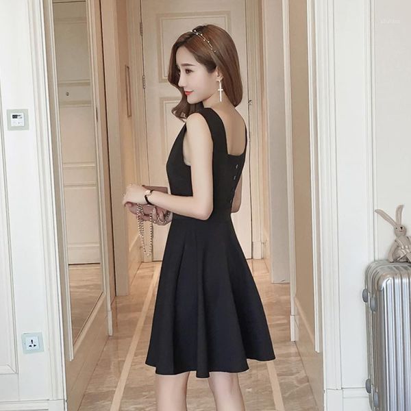 

casual dresses 2021 women summer bohemian solid sleeveless v-neck slim beach chiffon a-line dress vestidos plus size yxr6001, Black;gray