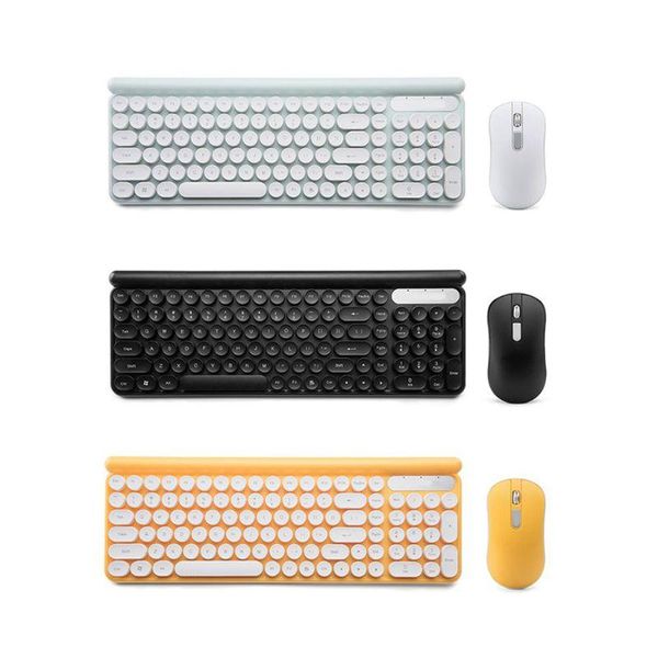 

wireless keyboard and mouse set rechargeable silent computer keypad mouse