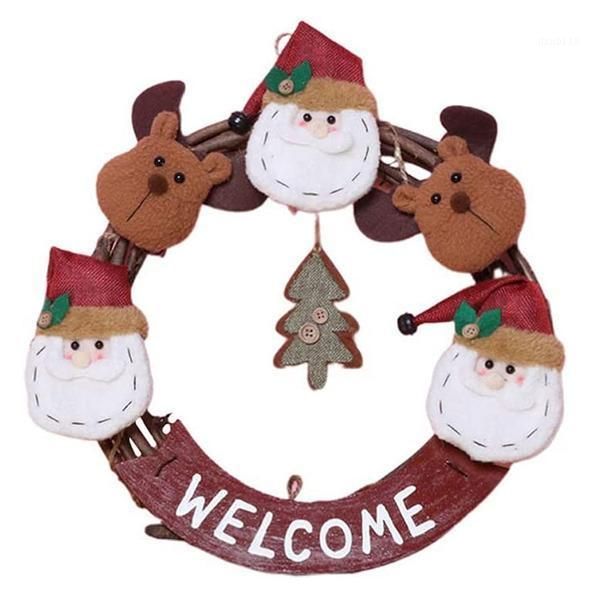 

christmas front door wreath xmas door wreath sign santa doll party garland decoration1