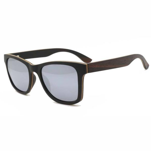 

berwer natural bamboo sunglasses for men ebony wood sun glasses polarized sunglasses rectangle lenses driving uv400, White;black