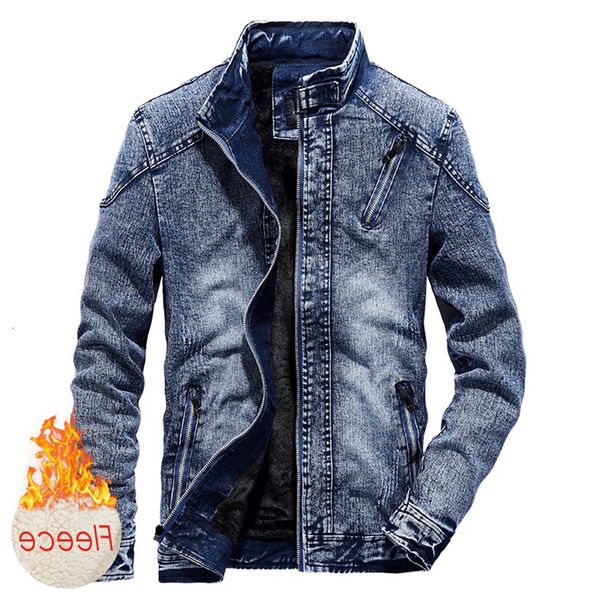 

2020 winter new cotton fleece denim jeans jacket coat men autumn style outwear outfits warm vintage classic washed jackets