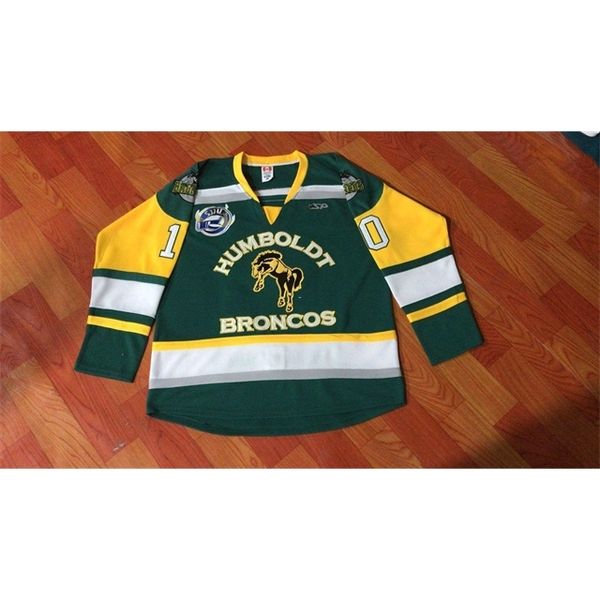 

men real full embroidery #10 humboldt broncos humboldt strong straschnitzki hockey jersey or custom any name or number retro jersey, Black