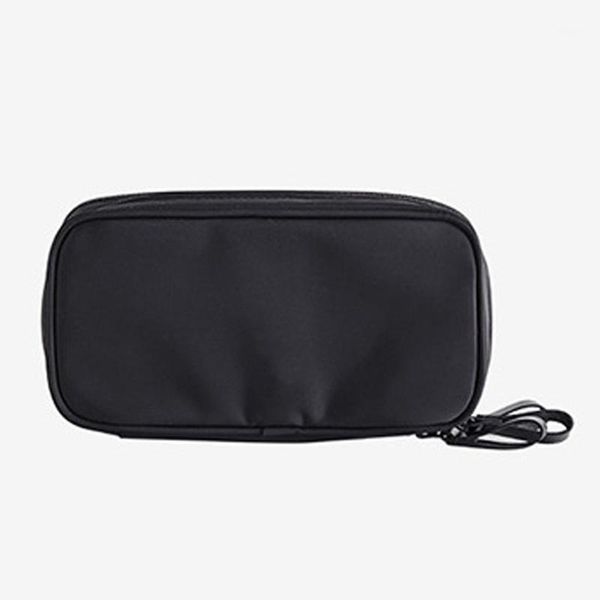 

portable washing storage zipper closure practical travel lipsticks nylon double sides toothbrush cosmetic bag1