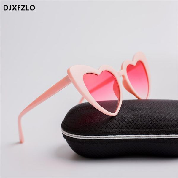 

djxfzlo brand love new shades cat eye sunglasses 2020 gradient designer fashion glasses red sun women heart xvcub, White;black