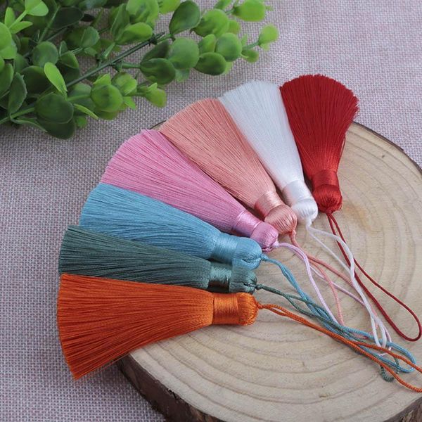 

10pcs 8cm tassel brush pendant accessories for diy earrings jewelry making silk satin tassel handmade crafts findings supplier h wmtgco