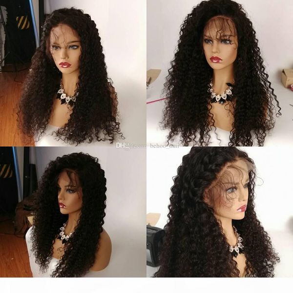 

brazilian silk base human hair wigs full lace wigs deep curly silk lace front wigs with naturall hairline and baby hair, Black;brown