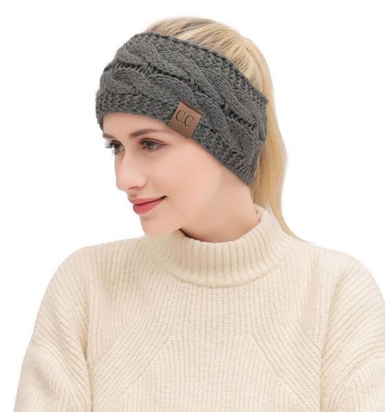 CC Hairband Colorful Knitted Crochet Twist Headband Winter Ear Warmer Elastic Hair Band Wide Hair Accessories 2020