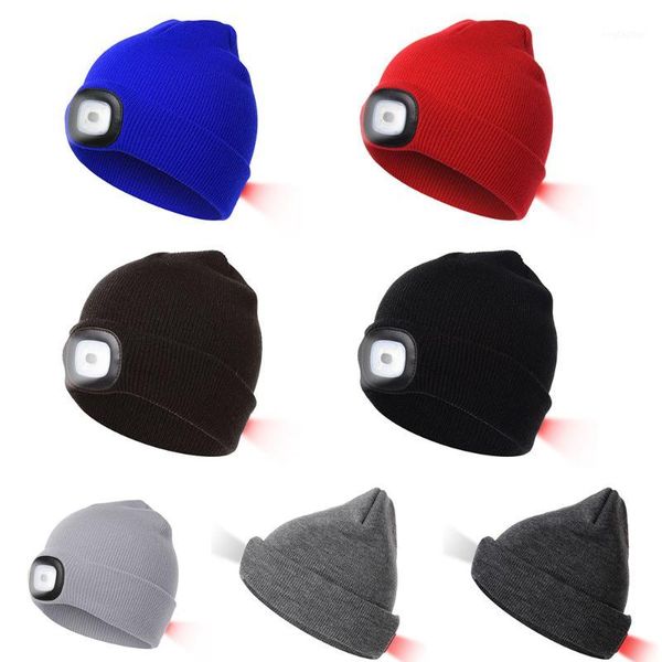 

party hats led light knit hat portable head lighting 8led night lamp beanies cap headlight camping climbing barbecue warm winter hat1