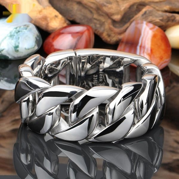 

new heavy titanium bracelet steel bracelet fashion jewelry with personalized smooth and domineering men's fashion jewelry bbppv, Golden;silver