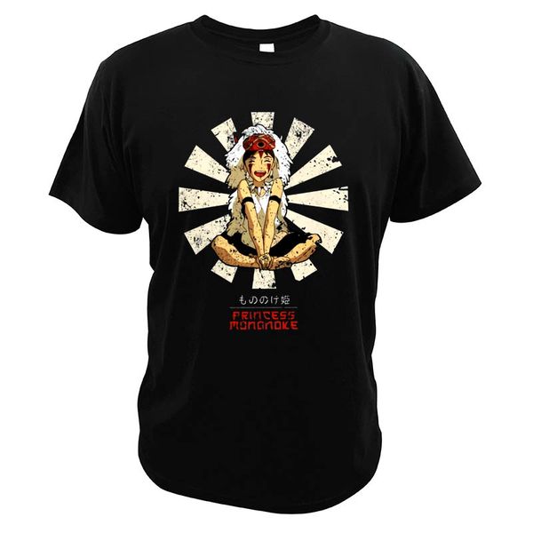 

princess mononoke t-shirt retro japanese studio ghibli homme animated fantasy film crew neck t shirt sport hooded sweatshirt hoodie