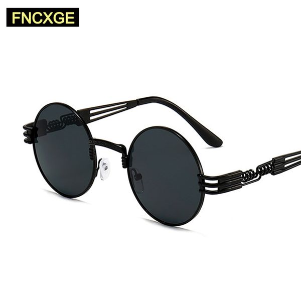

round glasses men sunglasses women men's sun glasses uv400 goggle shades driving gothic steampunk vintage retro for male 8010, White;black