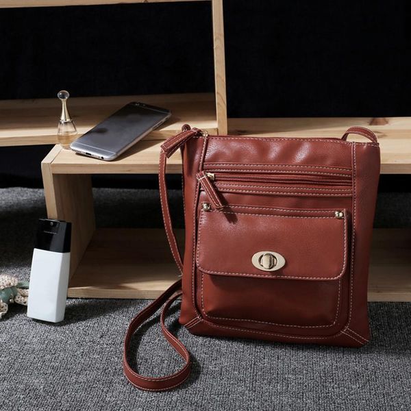 

new retro ladies cross body bags fashion women shoulder bag female pu solid color messenger bags for women