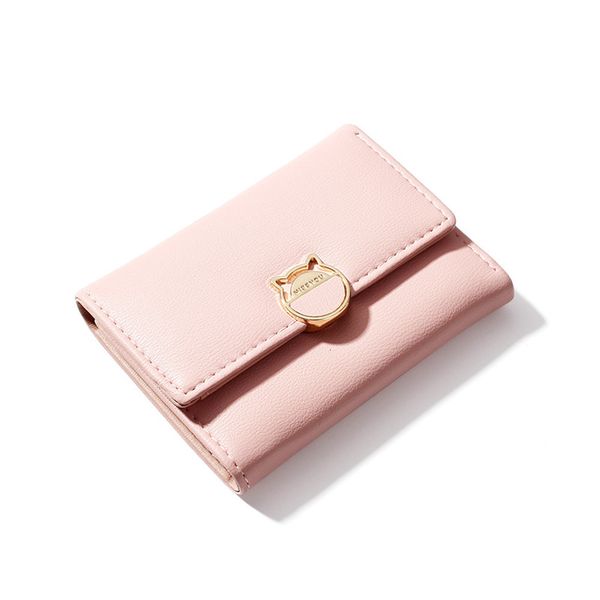 

women wallet faux leather buckle trifold wallets multi card position coin package pu holder clutch lady purse, Red;black