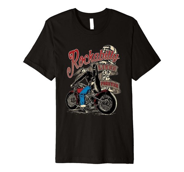 

sport men summer short sleeves casual t-shirt s-2xl premium-shirt rockabilly lives forever biker coffee-racer men tee shirts