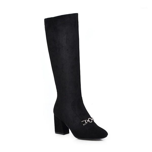 

boots big size round toe women woman winter shoes botas1, Black