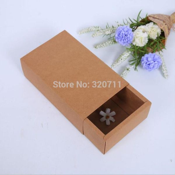 

50pcs/pack: 24x11.5x7cm drawer kraft paper packaging box for essential oil perfume sample bottle lipstick diy craft storage box