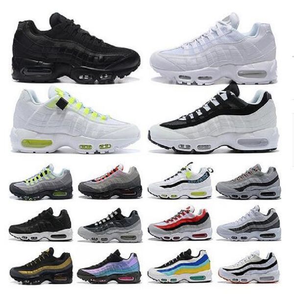 

double box undefeated 95 mens running shoes 95s triple white black worldwide 95s metallic gold silver bullet 20th anniversary trainers