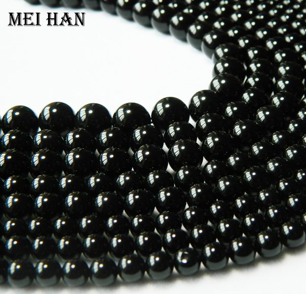 

meihan wholesale 6,8,10,12mm natural morion black quartz smooth round beads stone for jewelry making diy design men bracelet 200930