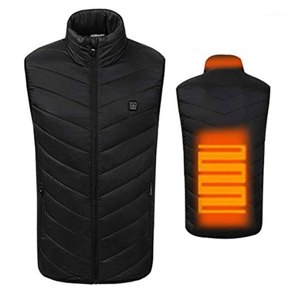 

new men women electric heated vest heating waistcoat usb thermal warm cloth feather winter jacket winter warm1, Black;white