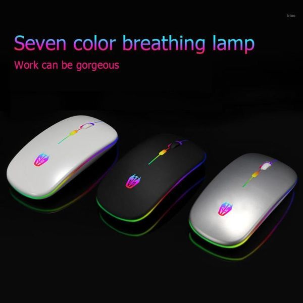 

carprie a5 wireless mouse colorful breathing light gaming mice 1600 dpi micro-usb rechargeable mouse for home office work game1