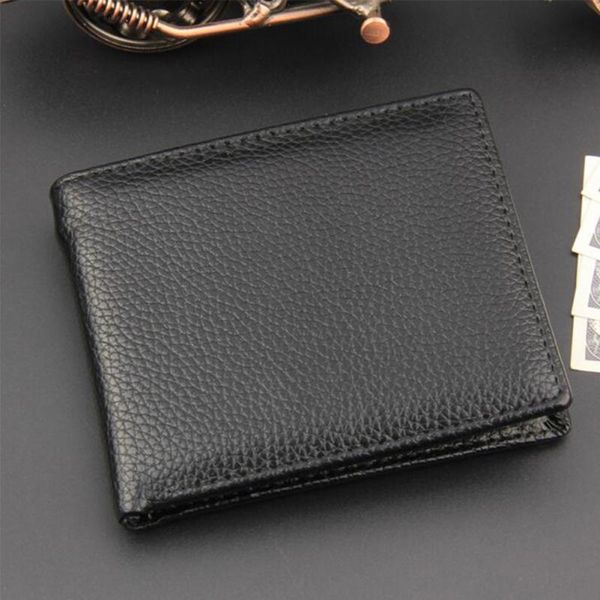 

practical pu leather wallets coin bifold casual portable purse classic simple men wallet gift slim card holder, Red;black