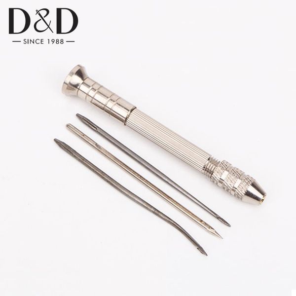 

professional sewing awl detachable metal awl pin sewing punch hole maker stitching kits for leather craft tools, Black