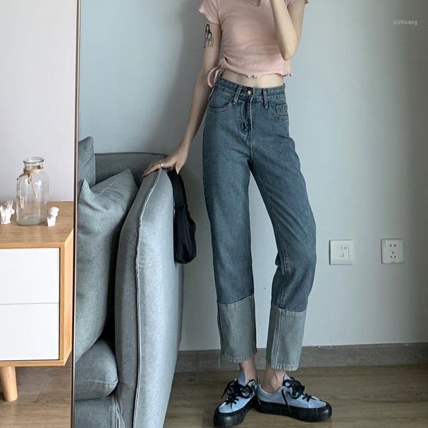 

women's jeans patchwork skinny women high waist pencil pants denim stretch plus size vintage blue push up summer 20211