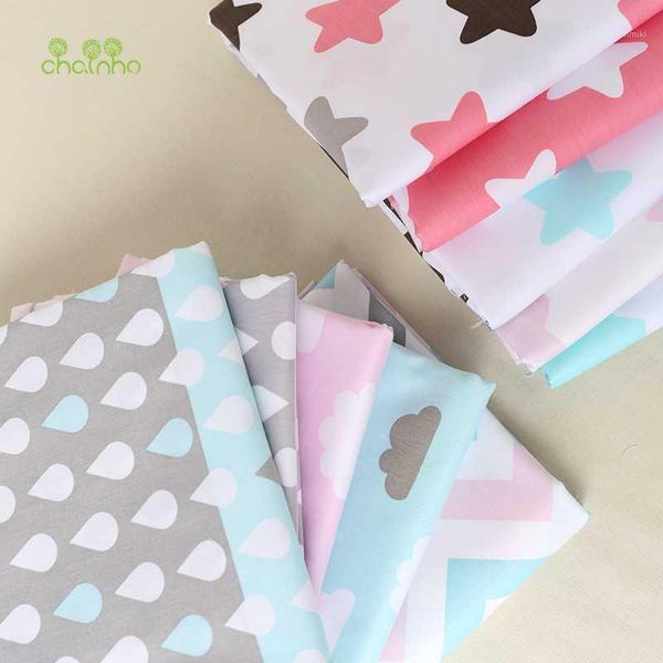 

printed twill cotton fabric for sewing quilting star & cloud tissue baby bedding sheets sleepwear children dress skirt material1, Black;white