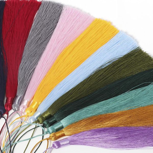 

10pcs 15cm long silk tassel brush charm pendant for diy jewelry making tassel earring handmade clothes crafts findings supplier h bbyluv