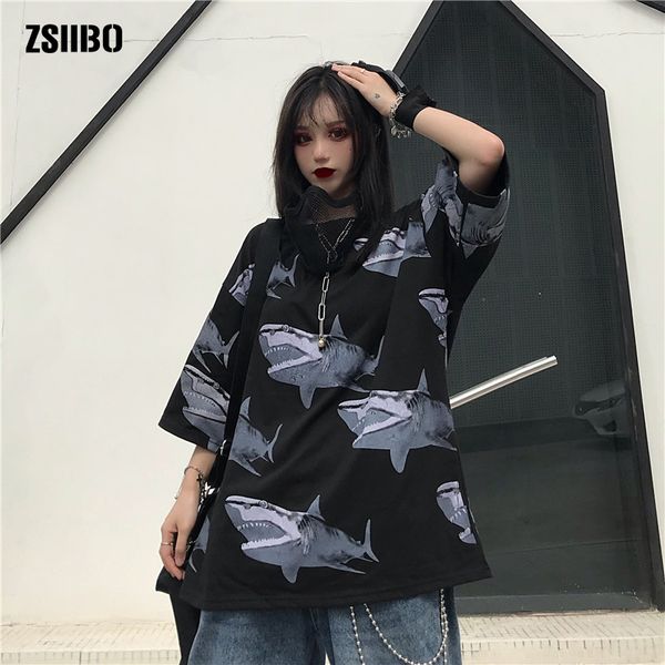 

пары европейская и американская улица тенденция акула печать harajuku bf рыхлого пар wgtx29 толстовка с капюшоном толстовка мужчину тенниска