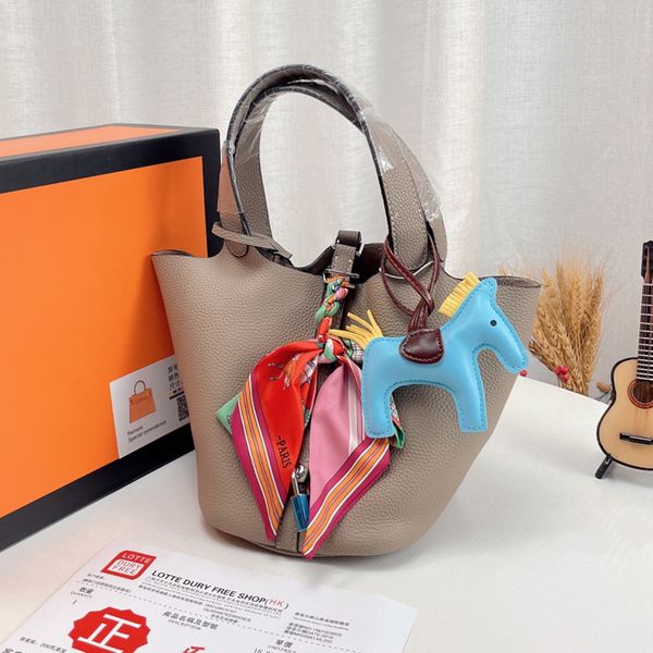 

france brand classic picotin18 handbags totes bags genuine leather women food basket bag fashion pony and silk crosssbody handbag luxury des