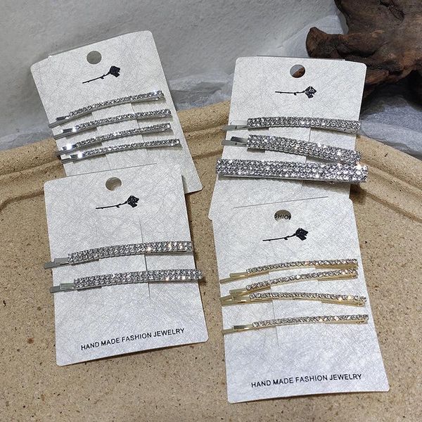 

aomu 1set korean fashion shiny rhinestone geometric hair clips for women hairpin sweet women hair accessories