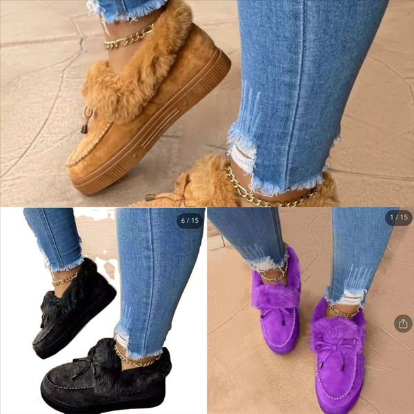 

52lvf plus size slippers men winter home mop slides snow boots waterproof cotton shoes plus velvet slippers cotton yarn warm plus velvet, Black