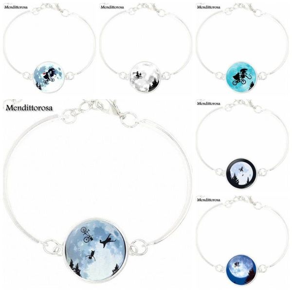 

for women party glass cabochon bracelet bangle chain bracelet bangle jewellery ellioand e. t. in front of the moon, Golden;silver
