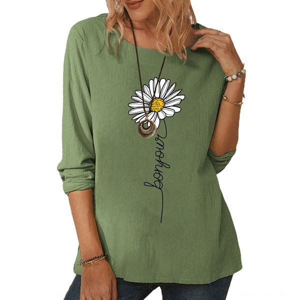 

autumn 2020 coatnew women's round neck long sleeve small chrysanthemum print casual loose autumn 2020 coatnew women's round neck l, White