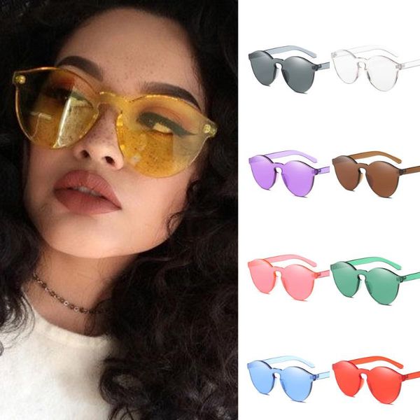 

oval 2020 sunglasses women's fashion shades sunglasses integrated uv candy colored glasses in nine colour gafas de sol mujer a0, White;black