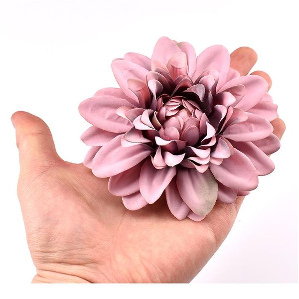 

6pcs superior quality 10cm artificial dahlia silk flower white rose heads for wedding decoration diy wreath craft fake bbyjhm
