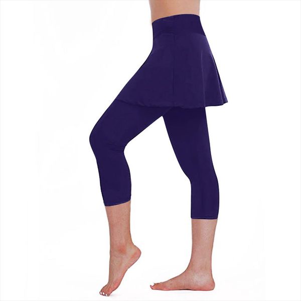 

women casual skirt leggings sport women fitness tennis pants sports cropped gym leggings training athletic trousers 20, Black