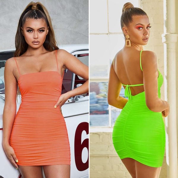 

2021 summer women's open back bandage slim nightclub drs xl, Black;gray