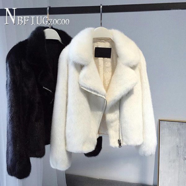 

imitation mink hair women coat short style 2020 winter new korean female jacket1, Black
