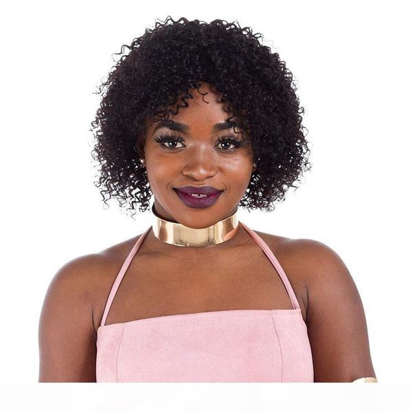 

новые прибытия afro kinky завитые парики человеческих волос для черных женщин 150 плотность бразильский парик glueless curly человеческих во, Black;brown