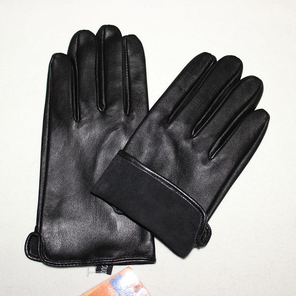 

goatskin men' thin section unlined single layer sheepskin touch screen riding driving leather gloves ing, Blue;gray