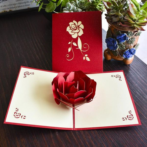 

3d up greeting card with envelope sticker valentine's day gift postcard rose style anniversary card wedding party supplies1