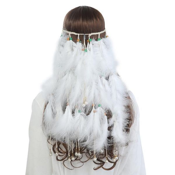 

haimeikang ethnic feather headband for women dream catcher festival head band adjustable hairbands bohemian hair acc qylvol