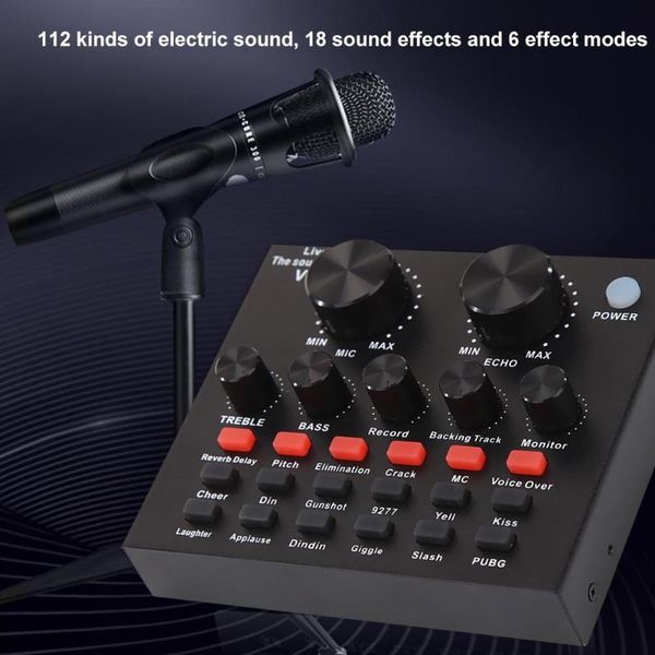 

v8 audio usb headset microphone webcast live sound card for phone computer