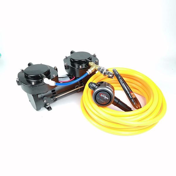 

zc70dp 12v 160w diving compressor pump for third lung serface hookah diving system with hose and regulator