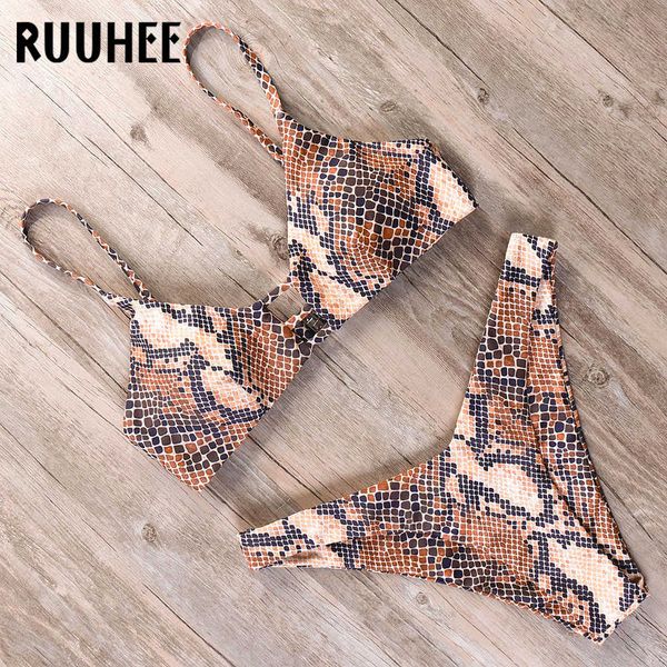 

ruuhee bikini 2019 swimwear women swimsuit brazilian bikini set marble printed bathing suit push up low waist summer beach wear, Black